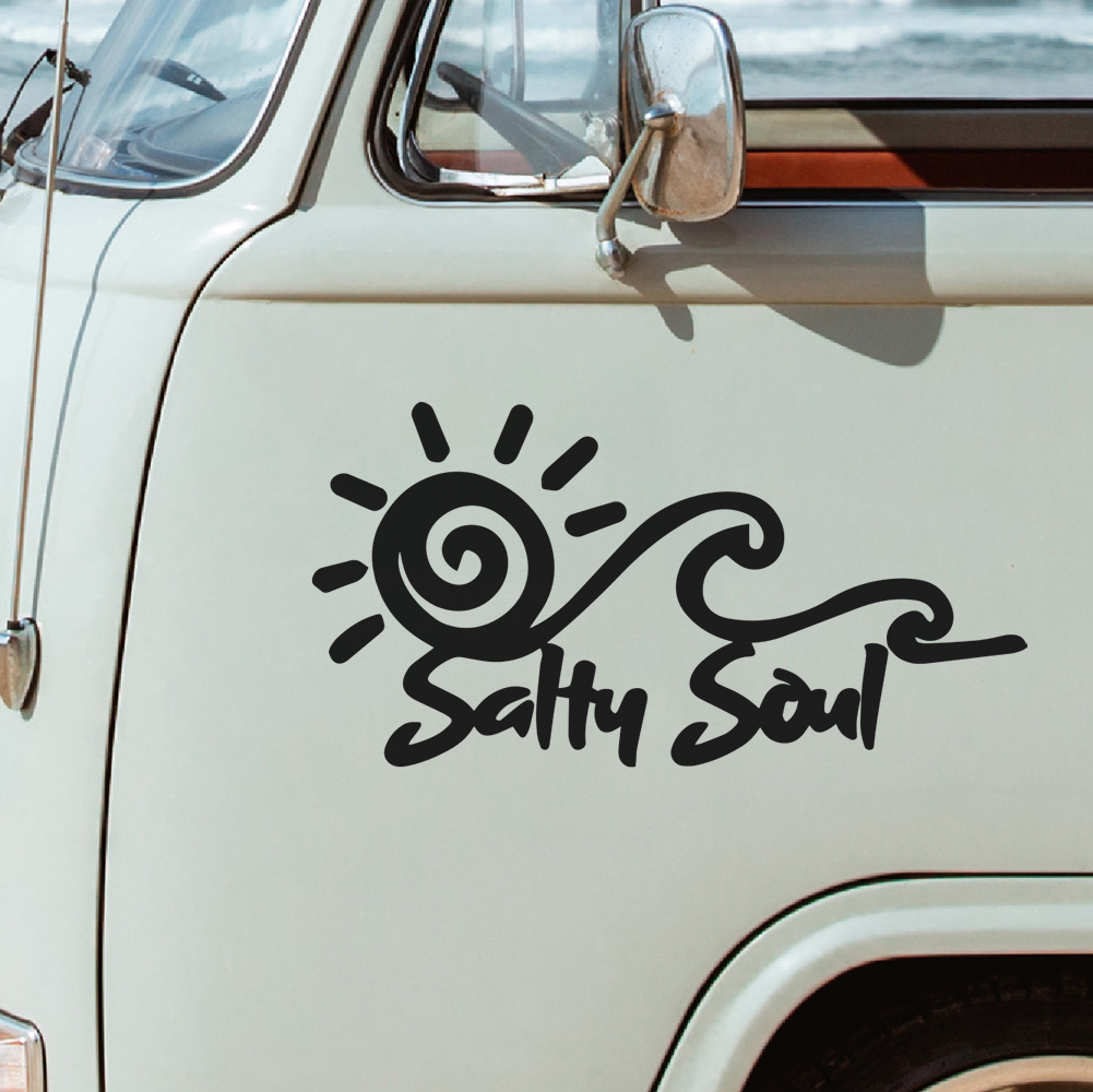 Outdoor Adventure Rv - Autocollant en vinyle Salty Soul Sun