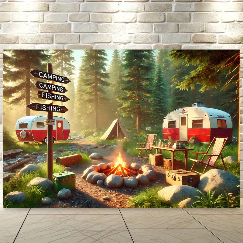 Outdoor Adventure Rv - Affiche Murale Décorative pour Camping, Caravane,