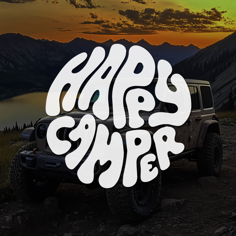 Outdoor Adventure Rv - Autocollant en vinyle Happy Camper Boho,