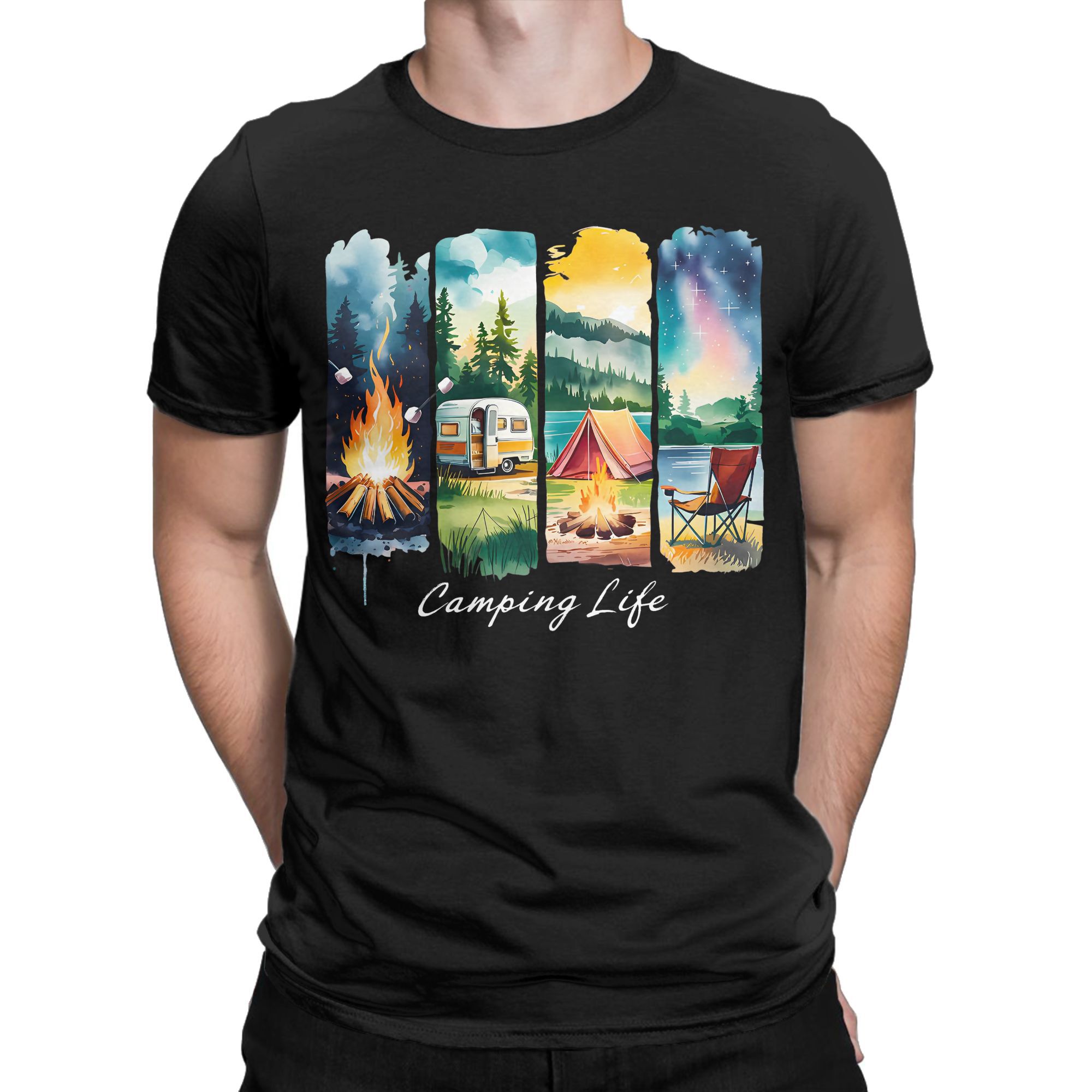 Camping vie T-Shirt RV tente f - Outdoor Adventure Rv avis et prix